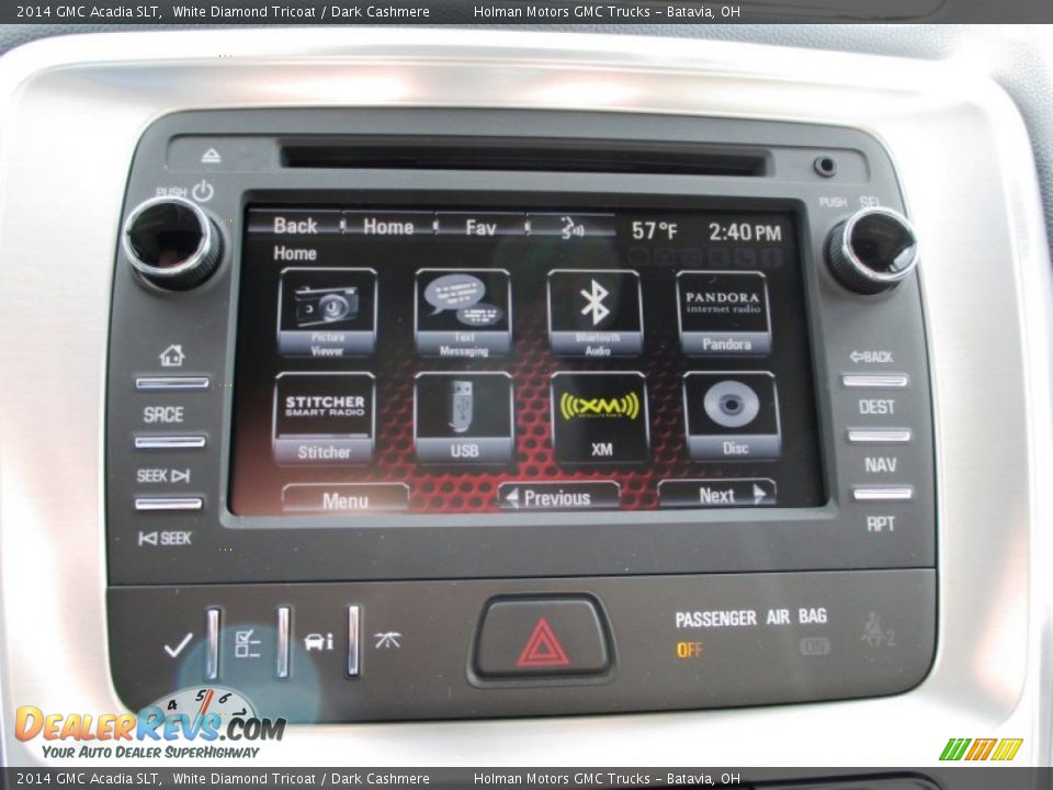 2014 GMC Acadia SLT White Diamond Tricoat / Dark Cashmere Photo #8