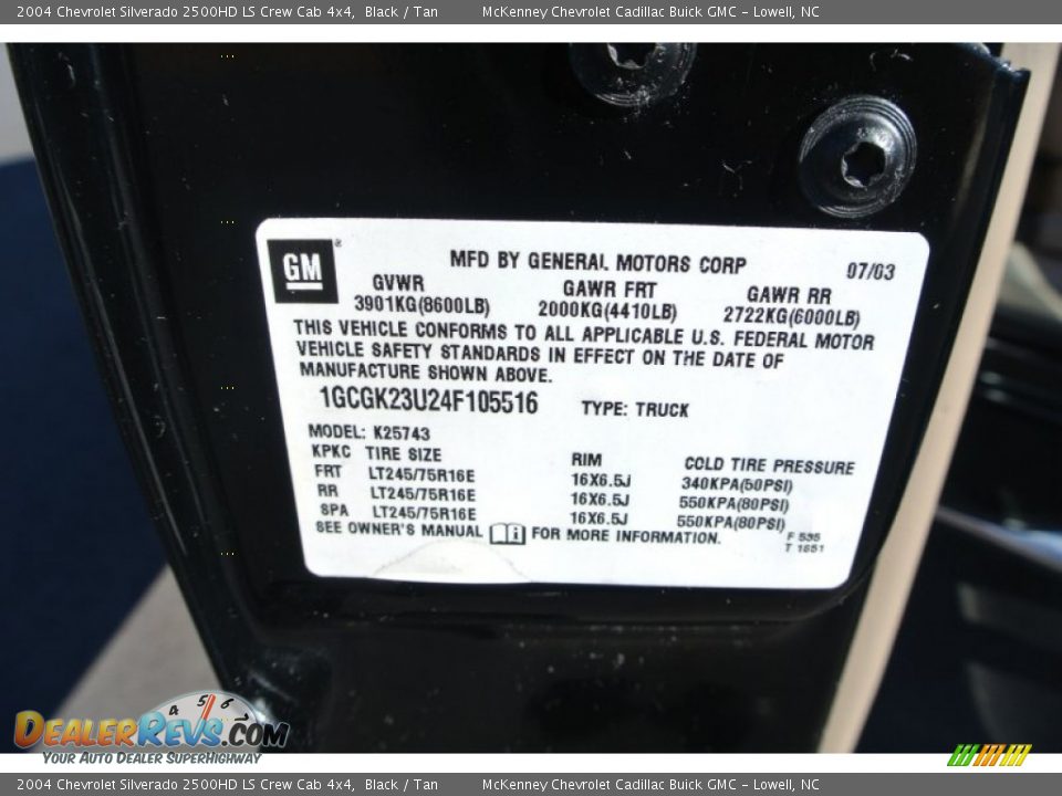 2004 Chevrolet Silverado 2500HD LS Crew Cab 4x4 Black / Tan Photo #7