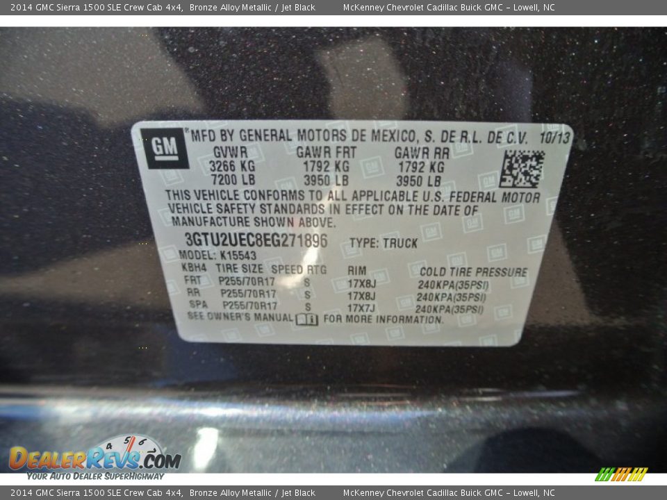 2014 GMC Sierra 1500 SLE Crew Cab 4x4 Bronze Alloy Metallic / Jet Black Photo #7