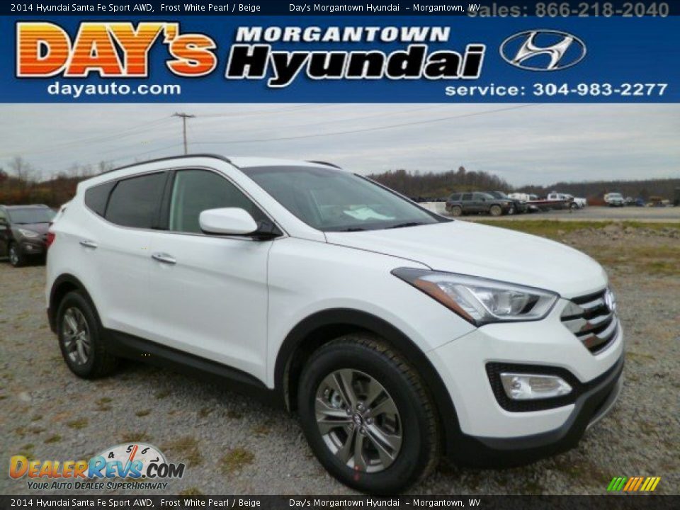 2014 Hyundai Santa Fe Sport AWD Frost White Pearl / Beige Photo #1