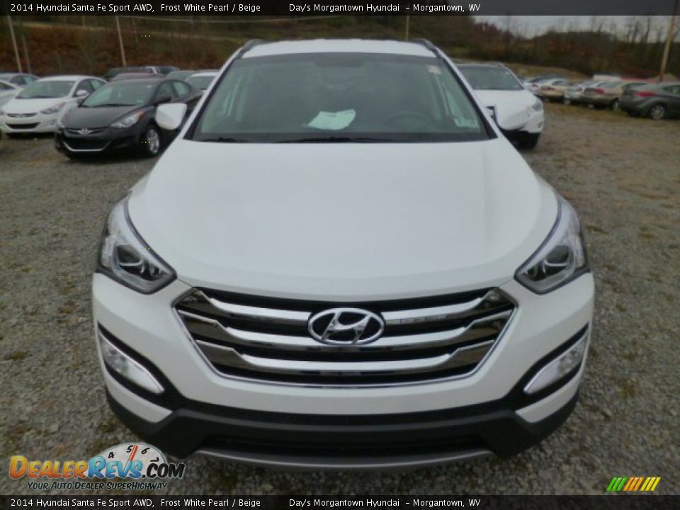 2014 Hyundai Santa Fe Sport AWD Frost White Pearl / Beige Photo #2