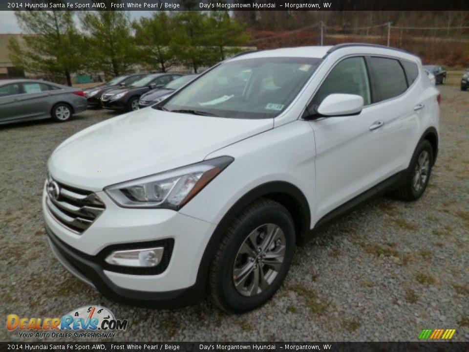 2014 Hyundai Santa Fe Sport AWD Frost White Pearl / Beige Photo #3