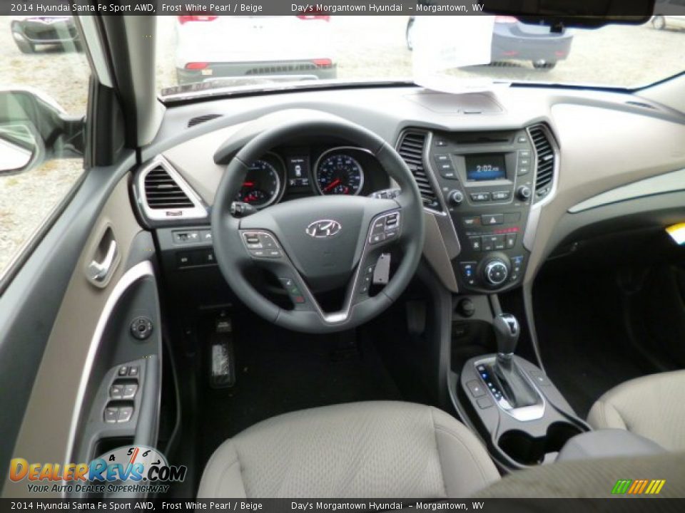 2014 Hyundai Santa Fe Sport AWD Frost White Pearl / Beige Photo #14