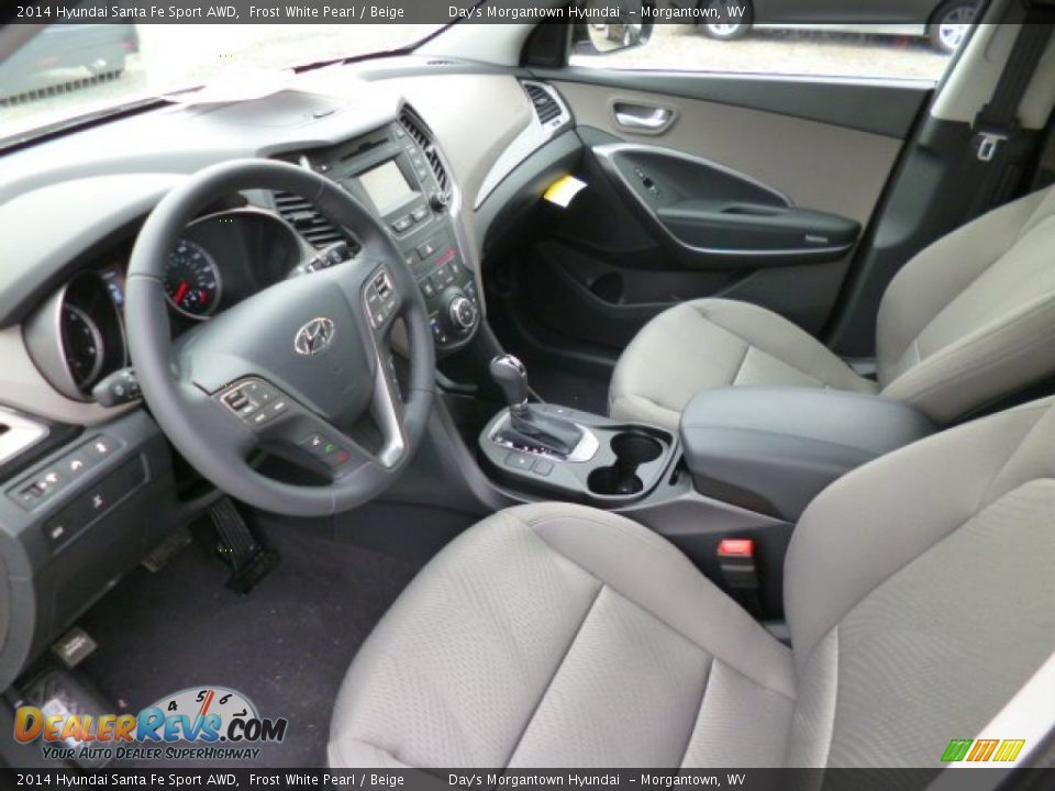 2014 Hyundai Santa Fe Sport AWD Frost White Pearl / Beige Photo #16