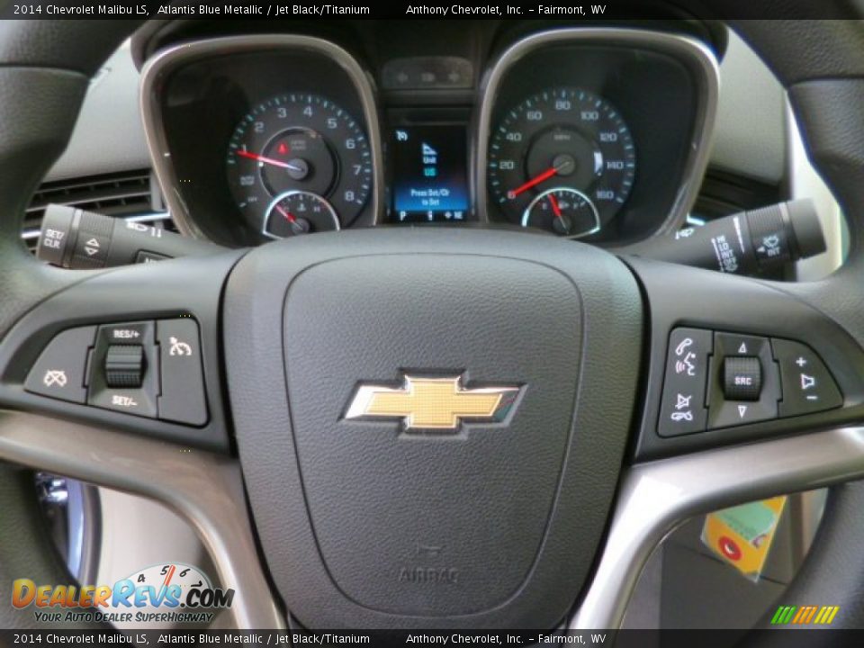 2014 Chevrolet Malibu LS Atlantis Blue Metallic / Jet Black/Titanium Photo #18