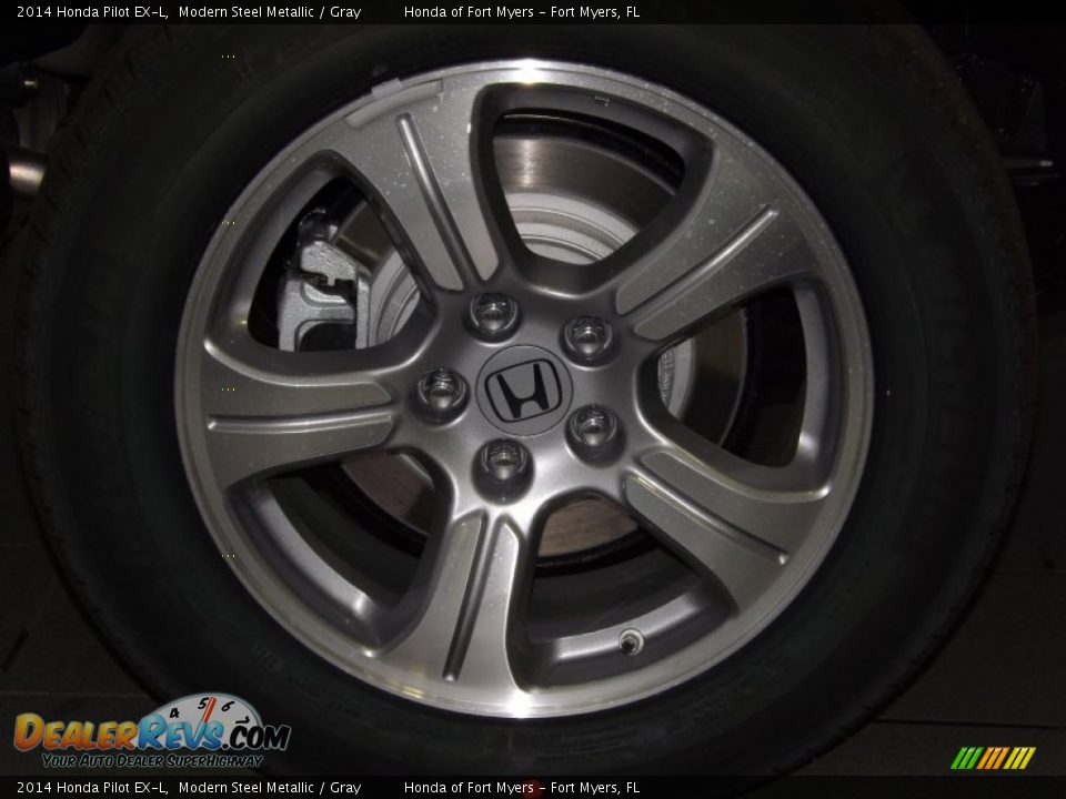 2014 Honda Pilot EX-L Modern Steel Metallic / Gray Photo #4