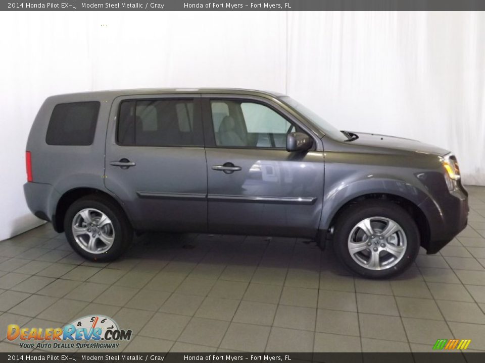 2014 Honda Pilot EX-L Modern Steel Metallic / Gray Photo #5