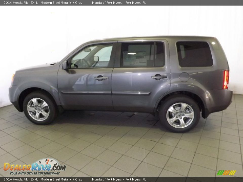 2014 Honda Pilot EX-L Modern Steel Metallic / Gray Photo #8