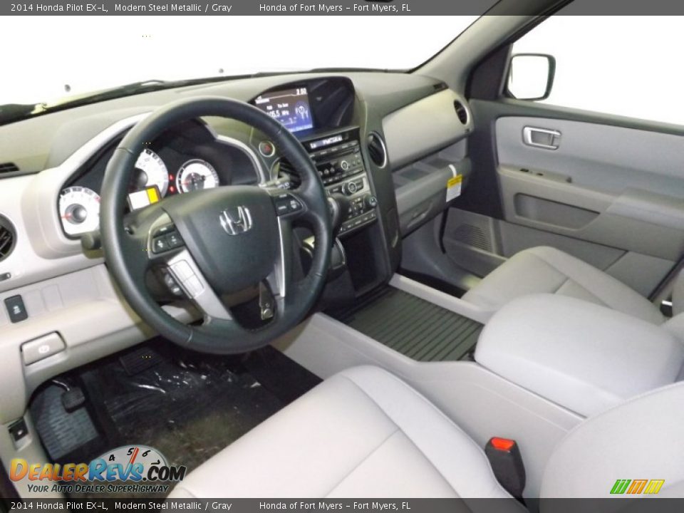 2014 Honda Pilot EX-L Modern Steel Metallic / Gray Photo #10