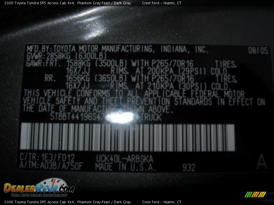 2006 Toyota Tundra SR5 Access Cab 4x4 Phantom Gray Pearl / Dark Gray Photo #14