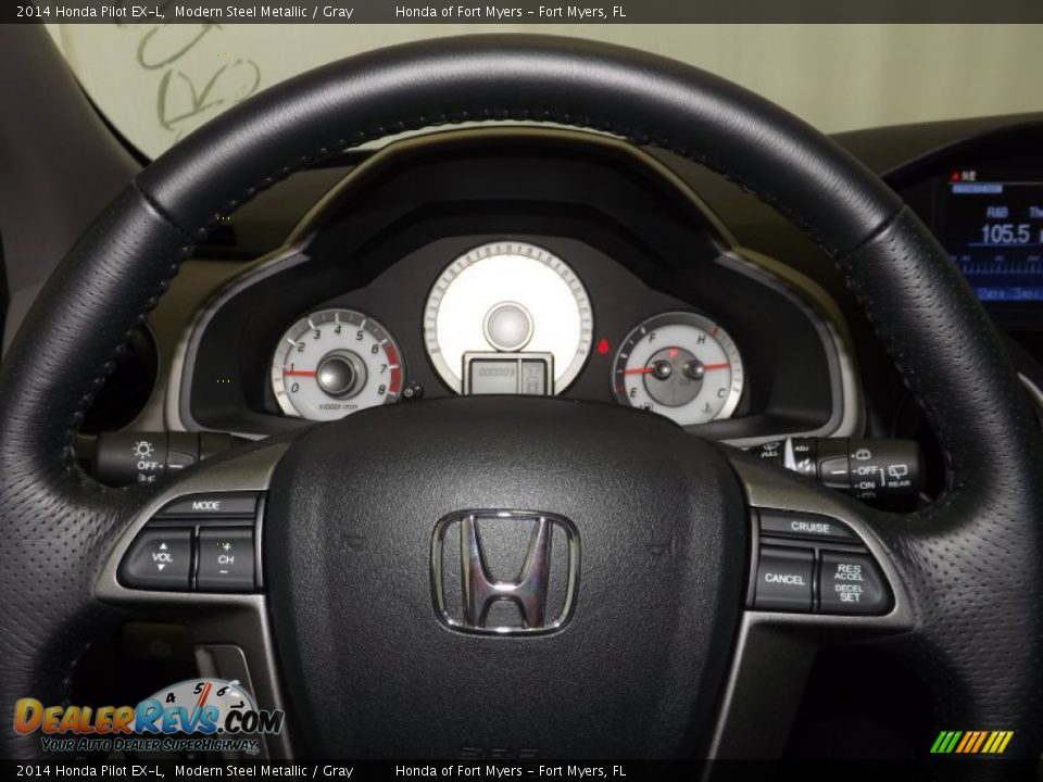 2014 Honda Pilot EX-L Modern Steel Metallic / Gray Photo #20