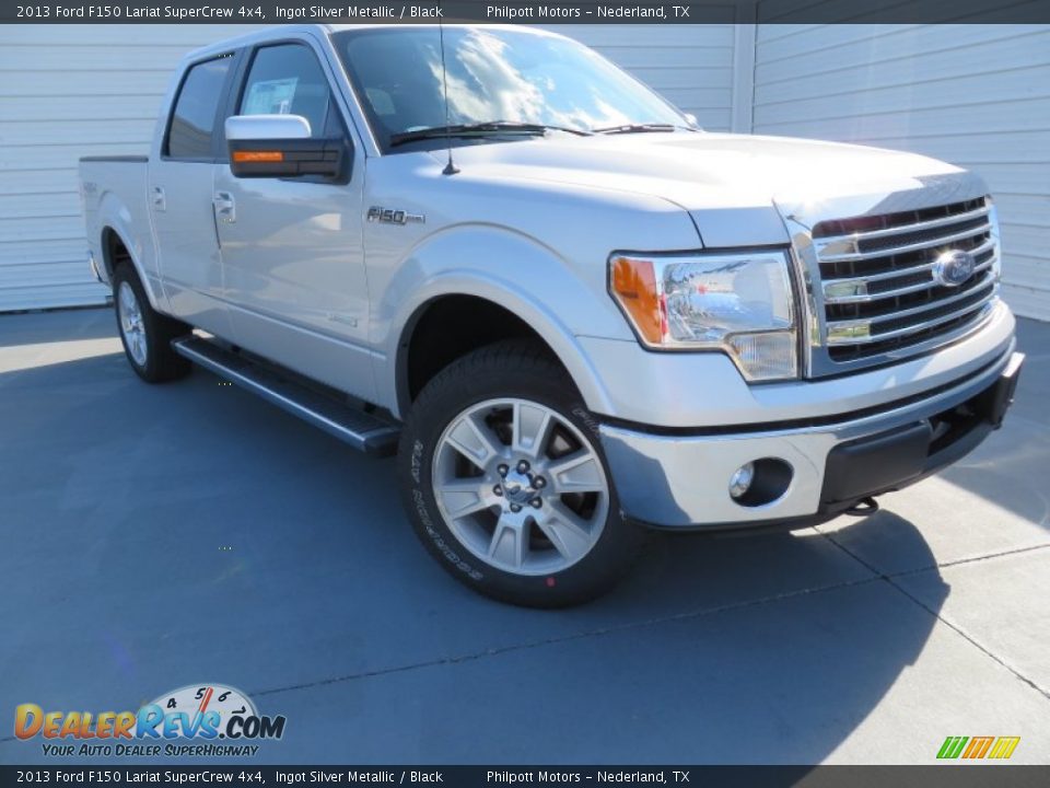2013 Ford F150 Lariat SuperCrew 4x4 Ingot Silver Metallic / Black Photo #2