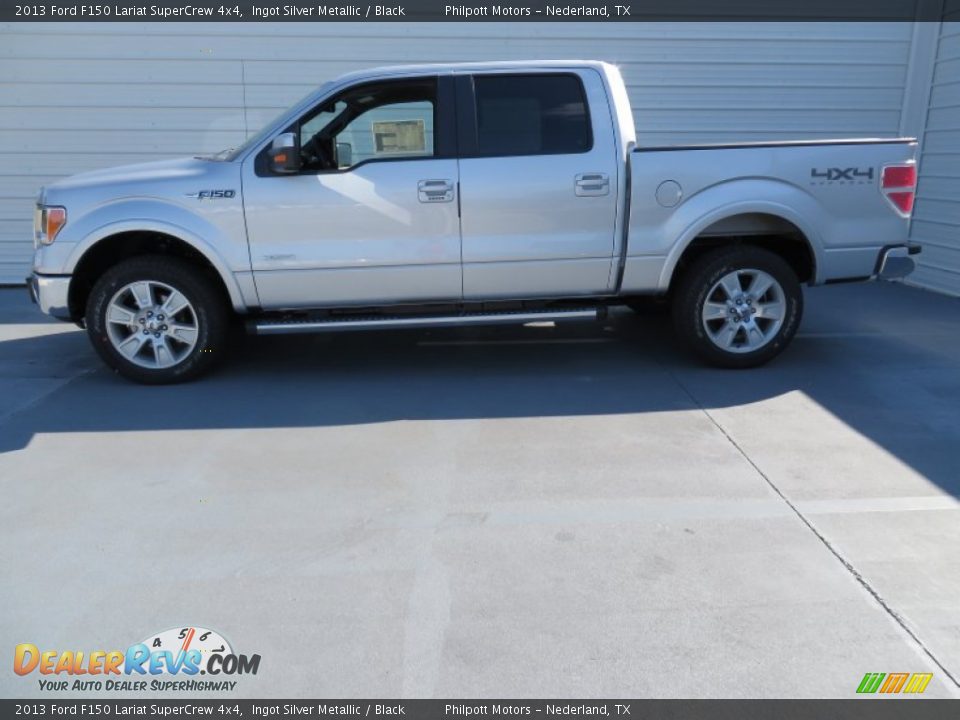 2013 Ford F150 Lariat SuperCrew 4x4 Ingot Silver Metallic / Black Photo #6