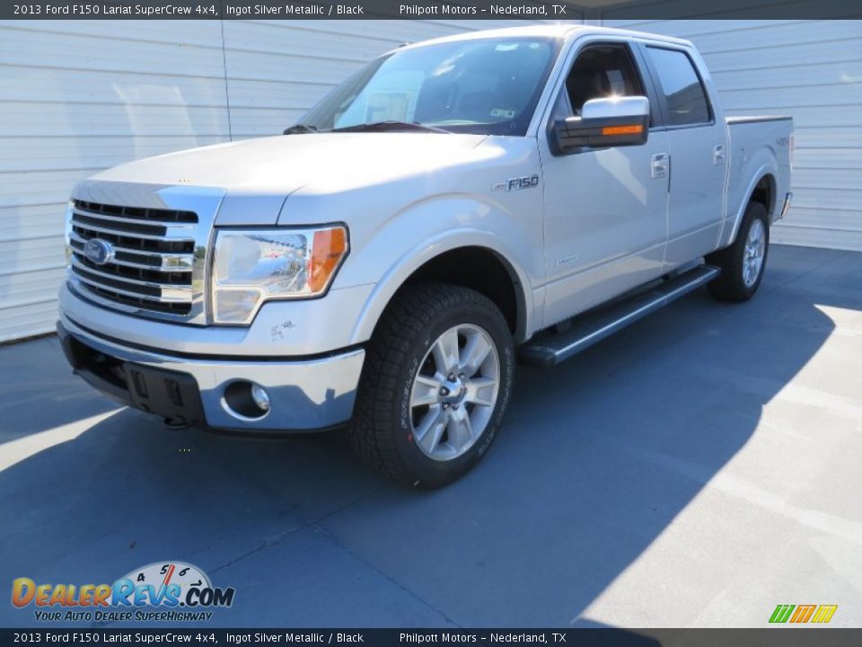 2013 Ford F150 Lariat SuperCrew 4x4 Ingot Silver Metallic / Black Photo #7