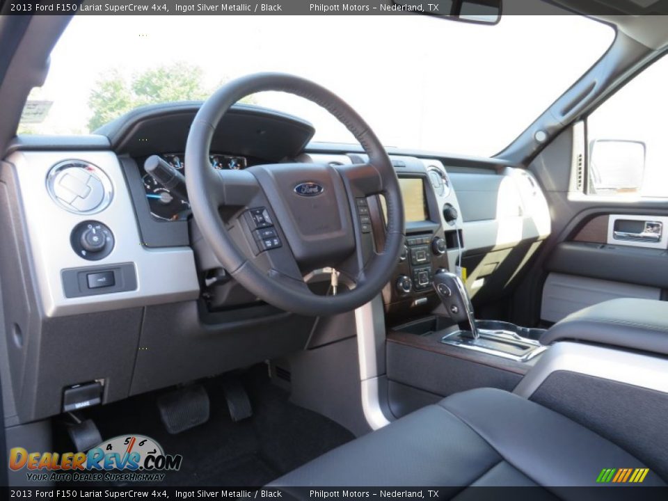 2013 Ford F150 Lariat SuperCrew 4x4 Ingot Silver Metallic / Black Photo #29
