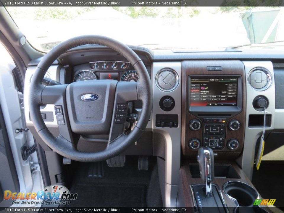 2013 Ford F150 Lariat SuperCrew 4x4 Ingot Silver Metallic / Black Photo #32
