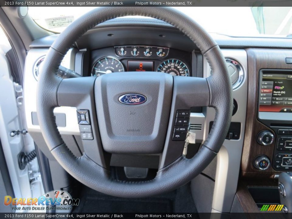 2013 Ford F150 Lariat SuperCrew 4x4 Ingot Silver Metallic / Black Photo #35