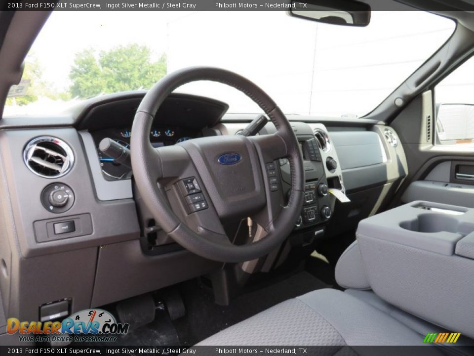 2013 Ford F150 XLT SuperCrew Ingot Silver Metallic / Steel Gray Photo #29
