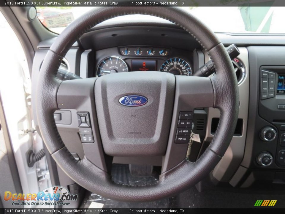 2013 Ford F150 XLT SuperCrew Ingot Silver Metallic / Steel Gray Photo #35