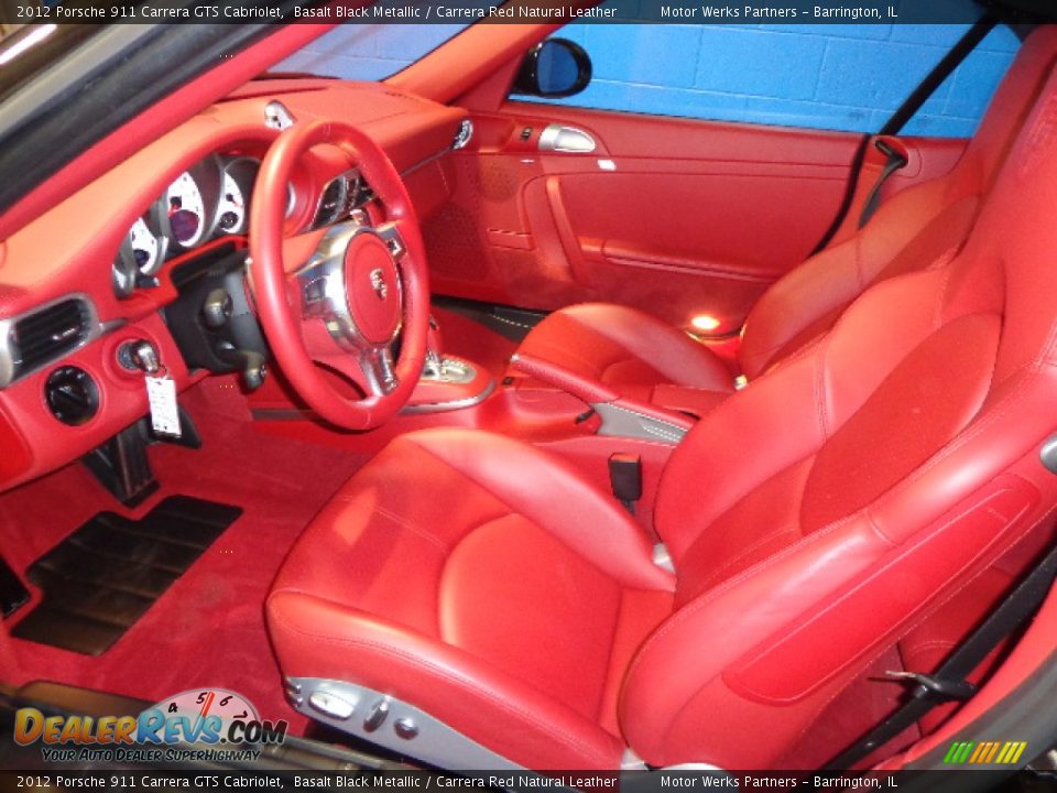 Carrera Red Natural Leather Interior - 2012 Porsche 911 Carrera GTS Cabriolet Photo #15