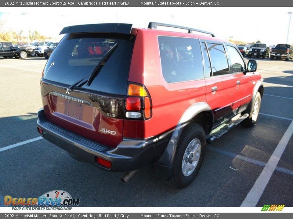 2002 Mitsubishi Montero Sport XLS 4x4 Cambridge Red Pearl / Gray Photo #2