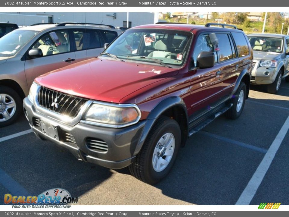 2002 Mitsubishi Montero Sport XLS 4x4 Cambridge Red Pearl / Gray Photo #4