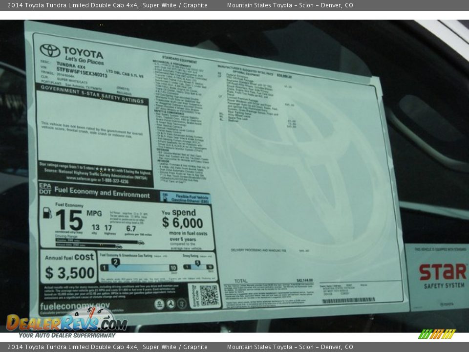 2014 Toyota Tundra Limited Double Cab 4x4 Super White / Graphite Photo #10