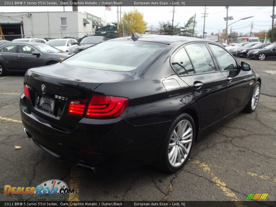 2011 BMW 5 Series 550i Sedan Dark Graphite Metallic / Oyster/Black Photo #3