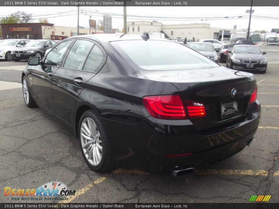 2011 BMW 5 Series 550i Sedan Dark Graphite Metallic / Oyster/Black Photo #4