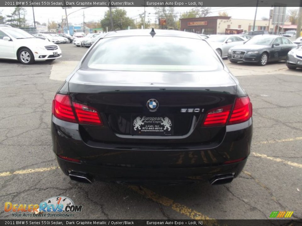 2011 BMW 5 Series 550i Sedan Dark Graphite Metallic / Oyster/Black Photo #5