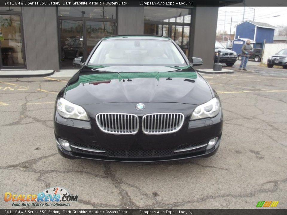 2011 BMW 5 Series 550i Sedan Dark Graphite Metallic / Oyster/Black Photo #7