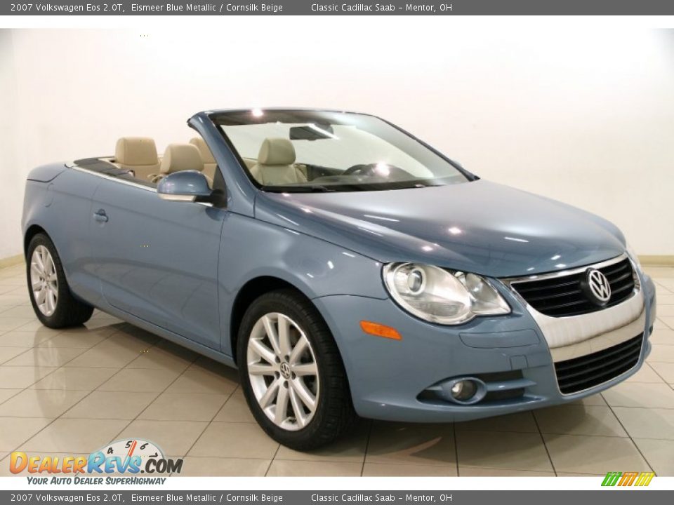 2007 Volkswagen Eos 2.0T Eismeer Blue Metallic / Cornsilk Beige Photo #1