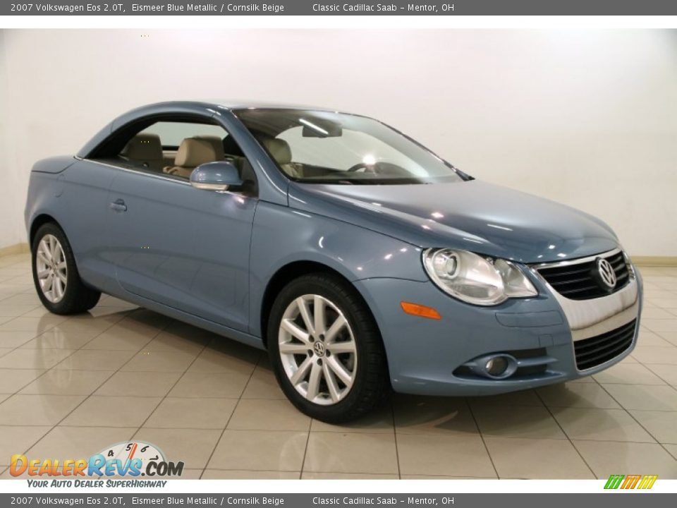 2007 Volkswagen Eos 2.0T Eismeer Blue Metallic / Cornsilk Beige Photo #2