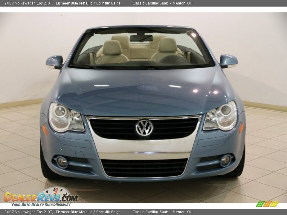 2007 Volkswagen Eos 2.0T Eismeer Blue Metallic / Cornsilk Beige Photo #3