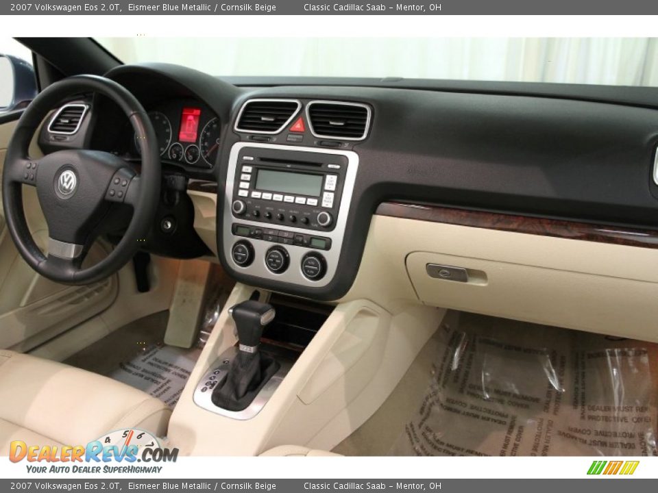 2007 Volkswagen Eos 2.0T Eismeer Blue Metallic / Cornsilk Beige Photo #13