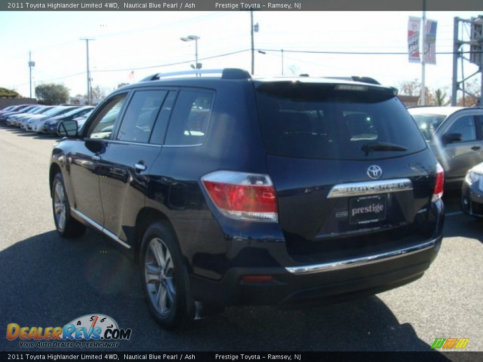 2011 Toyota Highlander Limited 4WD Nautical Blue Pearl / Ash Photo #4