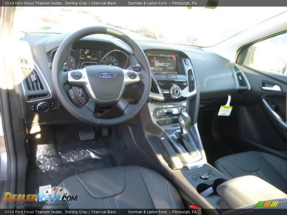 2014 Ford Focus Titanium Sedan Sterling Gray / Charcoal Black Photo #10