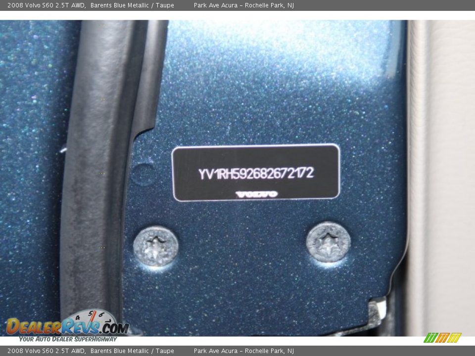 2008 Volvo S60 2.5T AWD Barents Blue Metallic / Taupe Photo #32