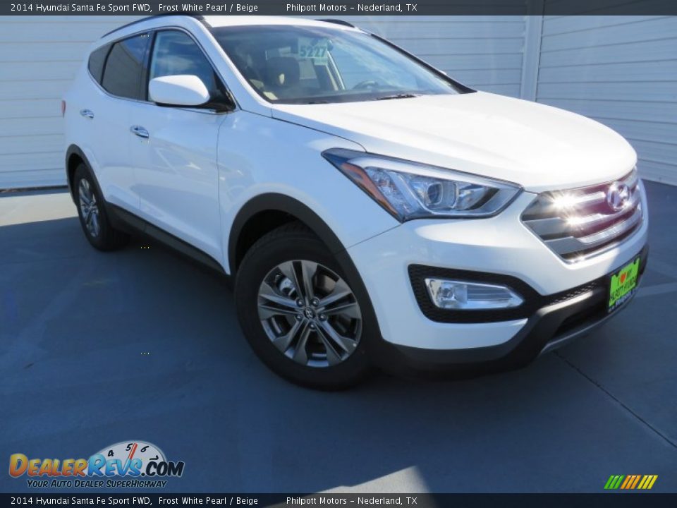2014 Hyundai Santa Fe Sport FWD Frost White Pearl / Beige Photo #1