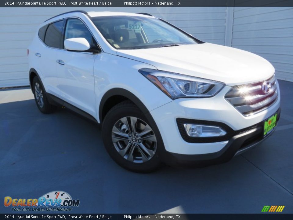 2014 Hyundai Santa Fe Sport FWD Frost White Pearl / Beige Photo #2