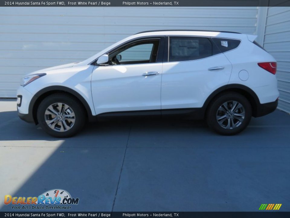 2014 Hyundai Santa Fe Sport FWD Frost White Pearl / Beige Photo #6