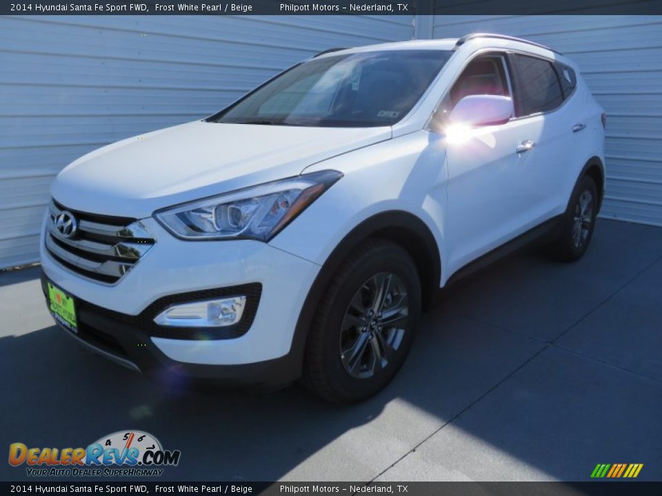 2014 Hyundai Santa Fe Sport FWD Frost White Pearl / Beige Photo #7