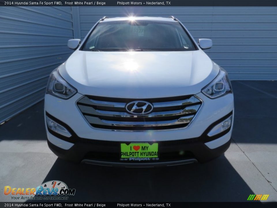 2014 Hyundai Santa Fe Sport FWD Frost White Pearl / Beige Photo #8