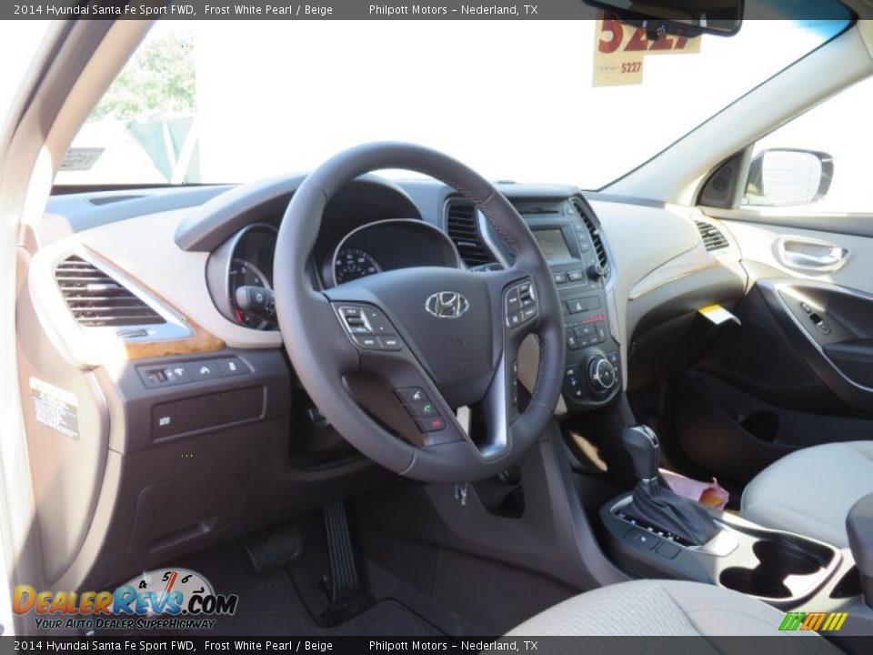 2014 Hyundai Santa Fe Sport FWD Frost White Pearl / Beige Photo #26