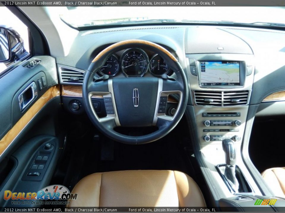 2012 Lincoln MKT EcoBoost AWD Black / Charcoal Black/Canyon Photo #22