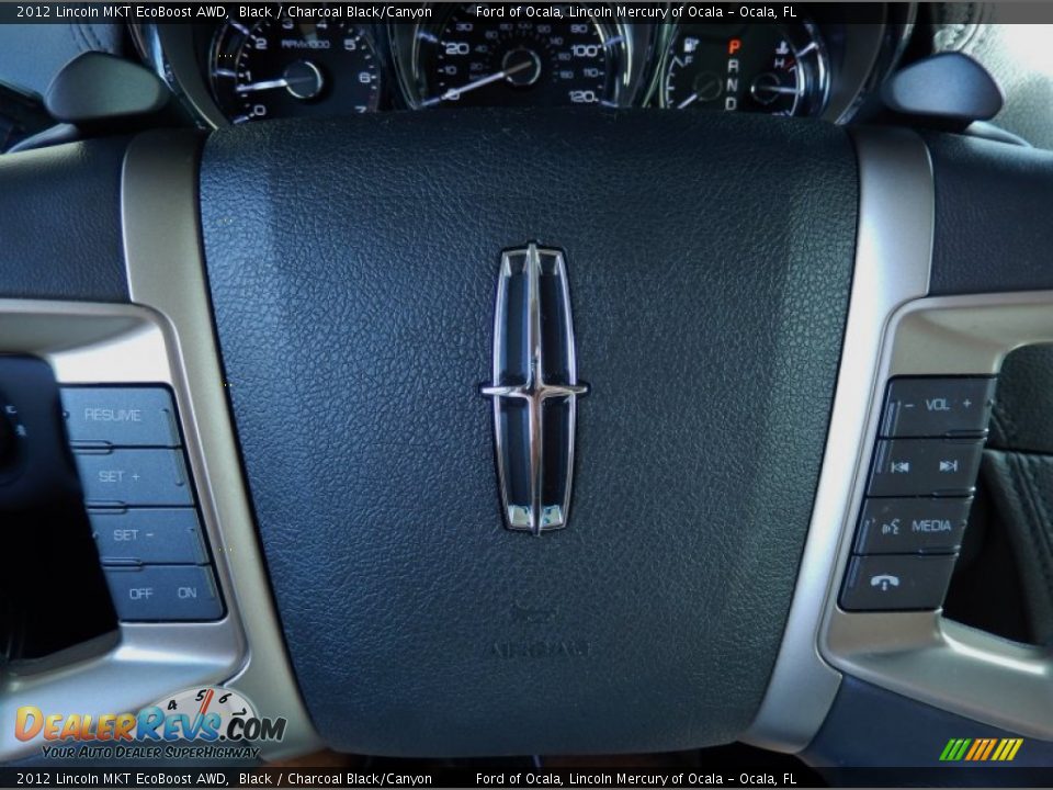 2012 Lincoln MKT EcoBoost AWD Black / Charcoal Black/Canyon Photo #26