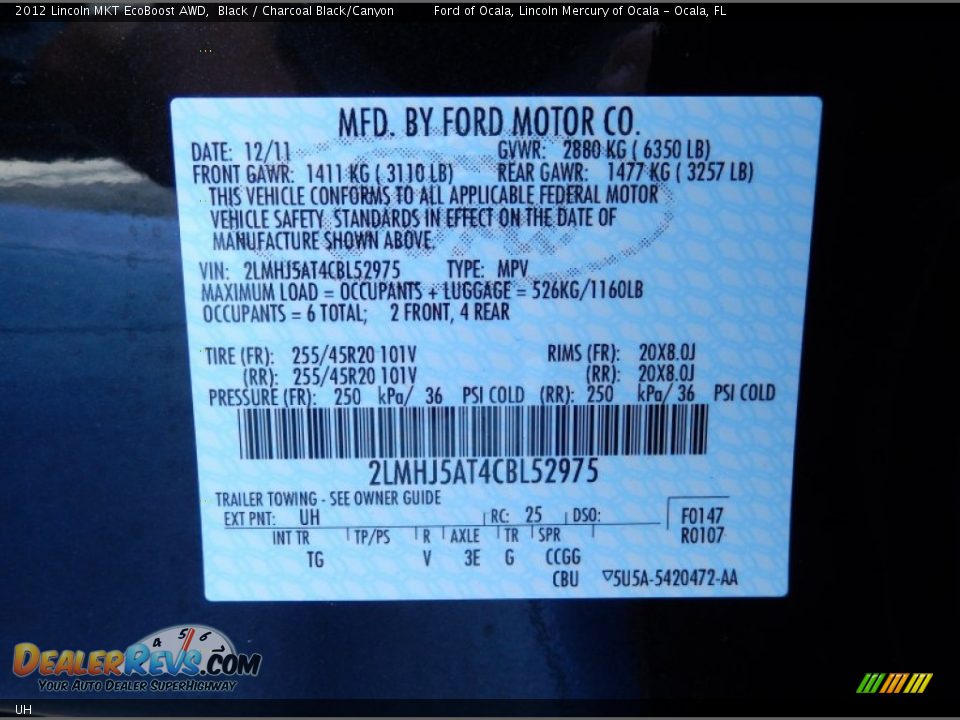 Lincoln Color Code UH Black