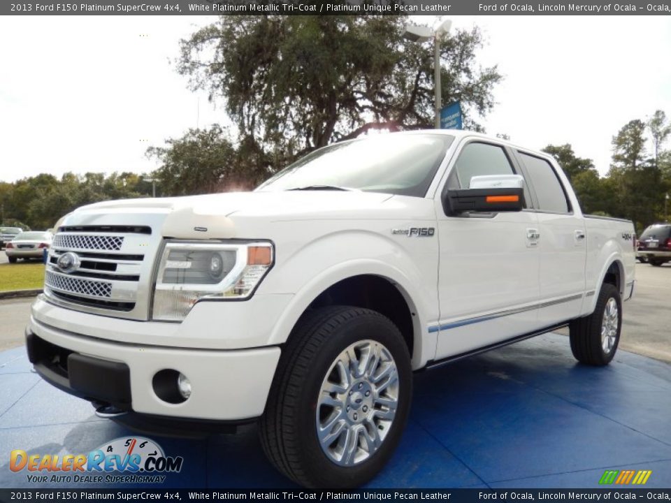 2013 Ford F150 Platinum SuperCrew 4x4 White Platinum Metallic Tri-Coat / Platinum Unique Pecan Leather Photo #1