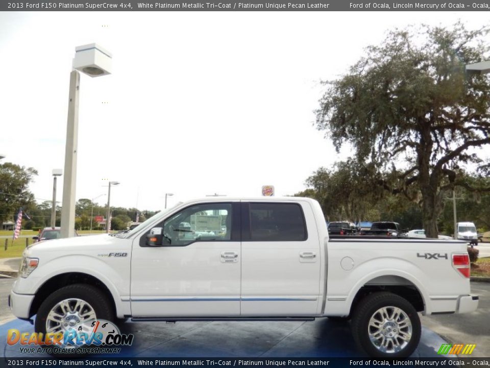 2013 Ford F150 Platinum SuperCrew 4x4 White Platinum Metallic Tri-Coat / Platinum Unique Pecan Leather Photo #2