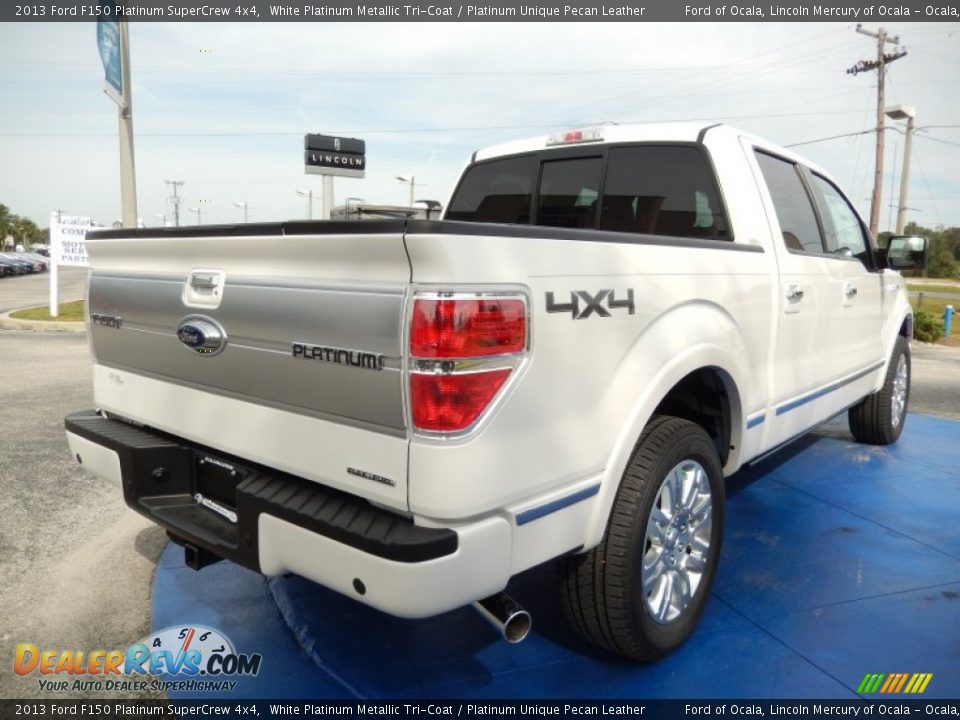 2013 Ford F150 Platinum SuperCrew 4x4 White Platinum Metallic Tri-Coat / Platinum Unique Pecan Leather Photo #3